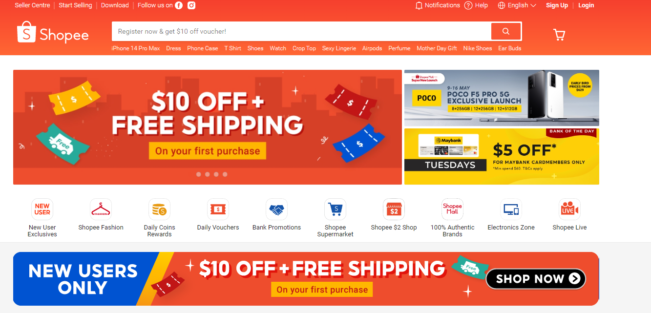 Shopee eCommerce website