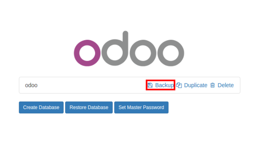 Định nghĩa về Odoo Backup Database