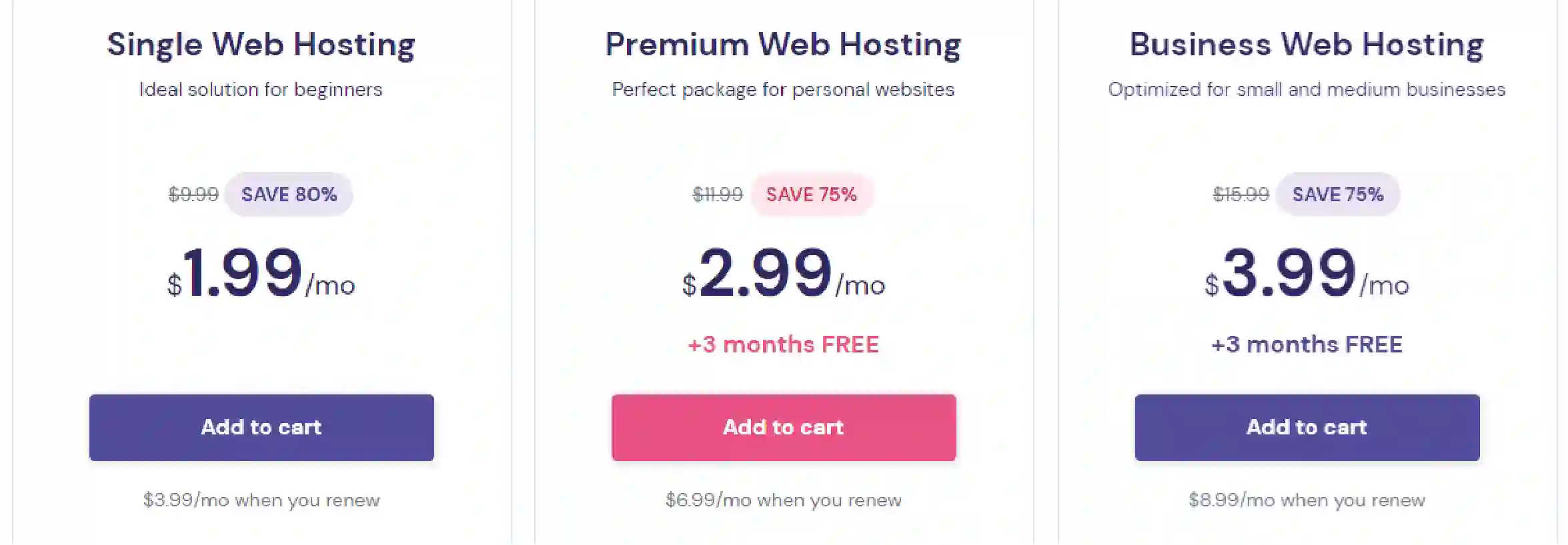 Hostinger web hosting plan