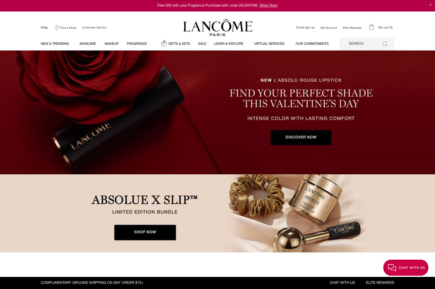 Lancôme’s headless website example