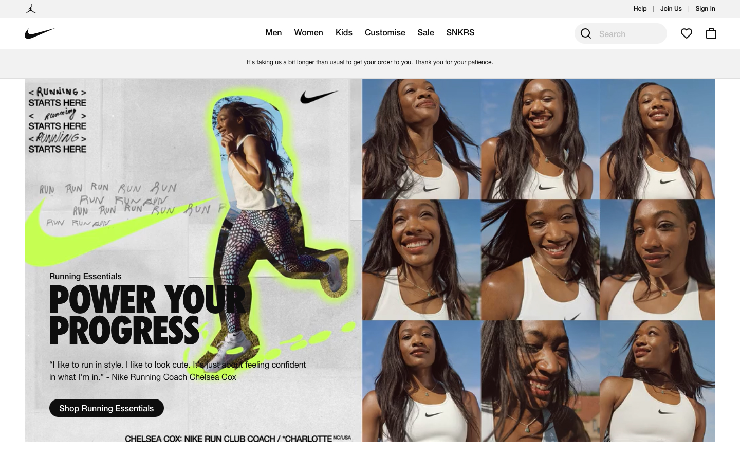 Nike’s headless website example