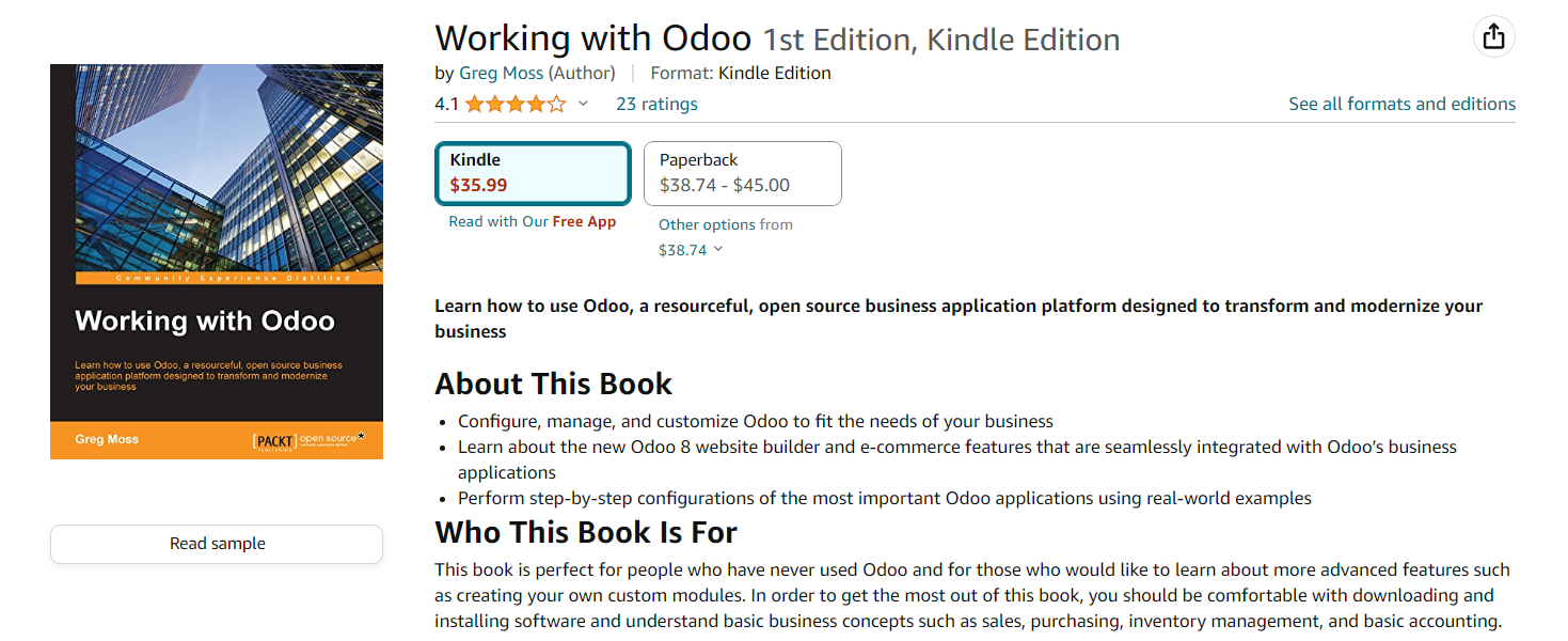 Bộ sách Working with Odoo của Greg Moss