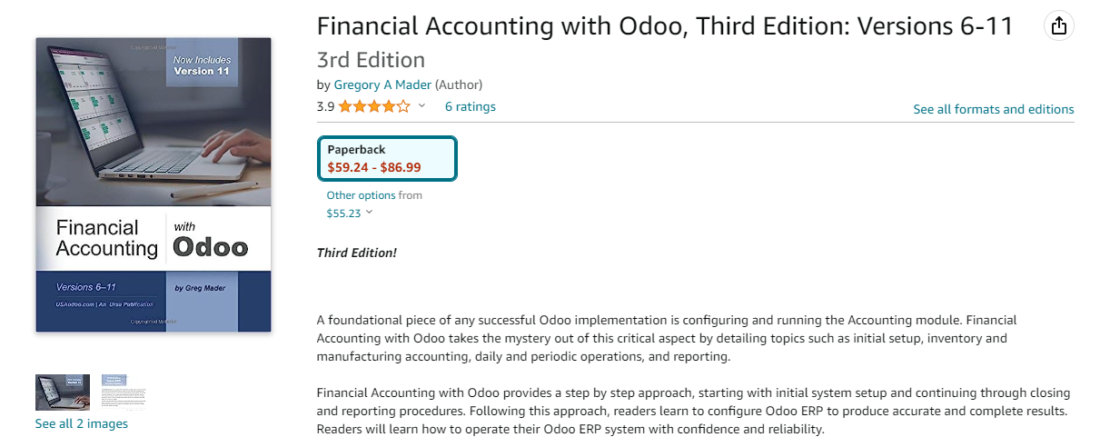 Sách về Financial Accounting with Odoo của Gregory Mader và Jennifer Campbel