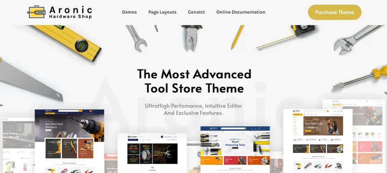 Hardware store shop website