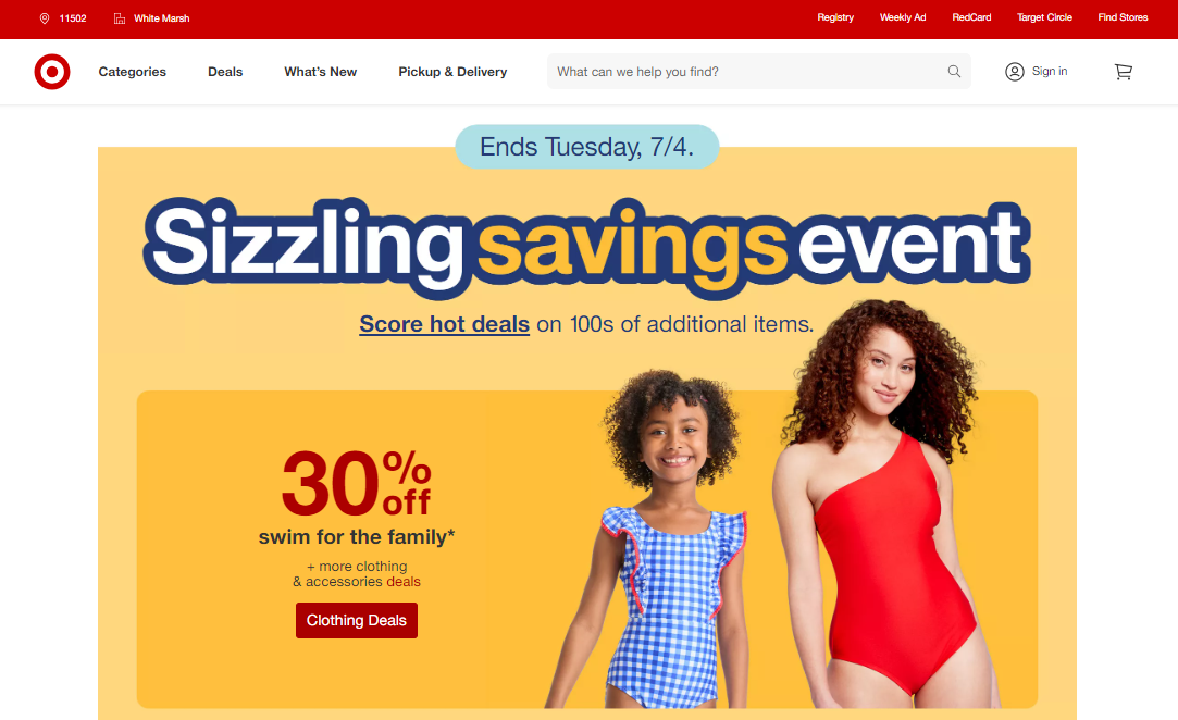 Target’s headless website example