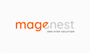 Orange white logo of Magenest
