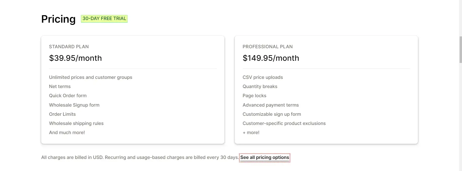 Wholesale Gorilla pricing plan