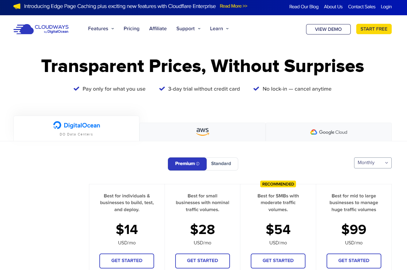 Cloudways pricing