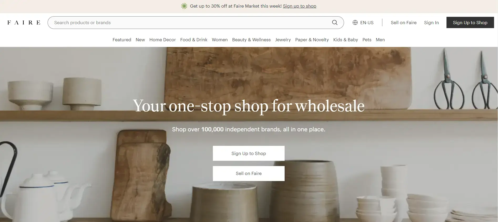 Faire - Popular Shopify Wholesale store examples