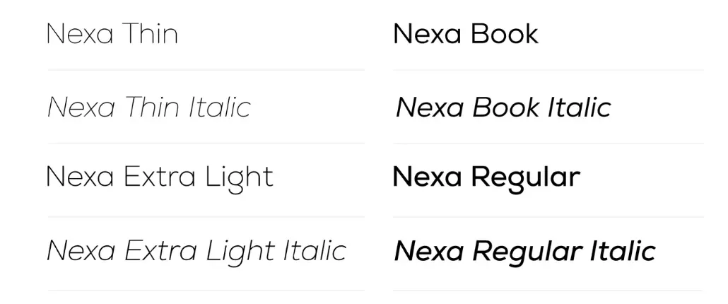 Nexa là kiểu chữ trong thiết kế ứng dụng di động
