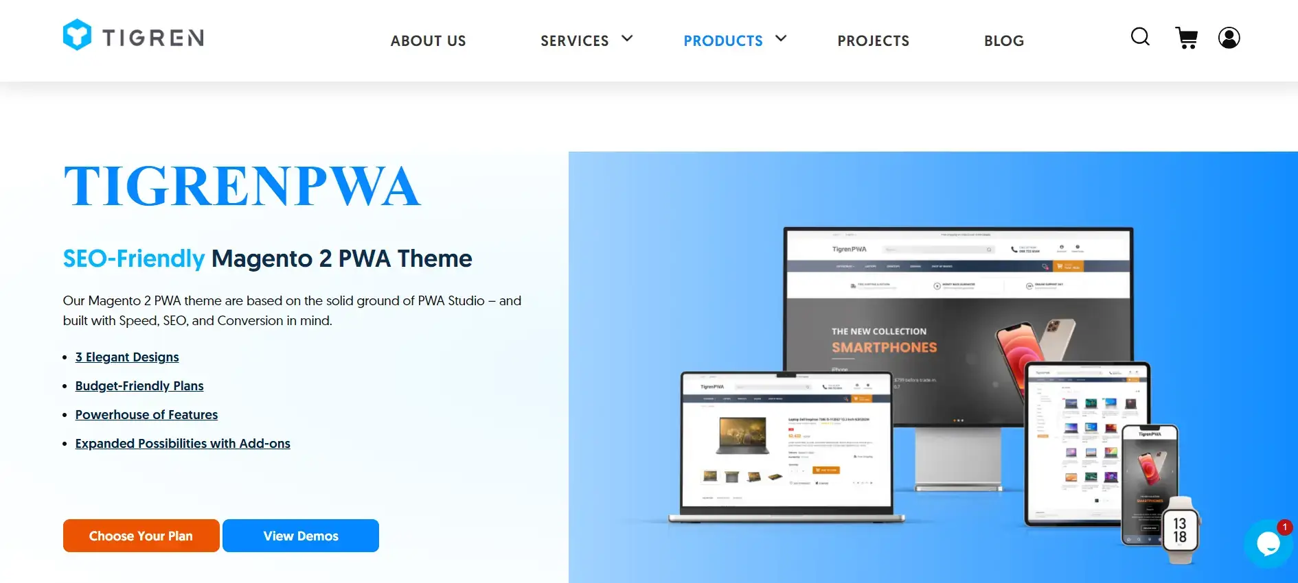 Tigren - Magento PWA theme provider