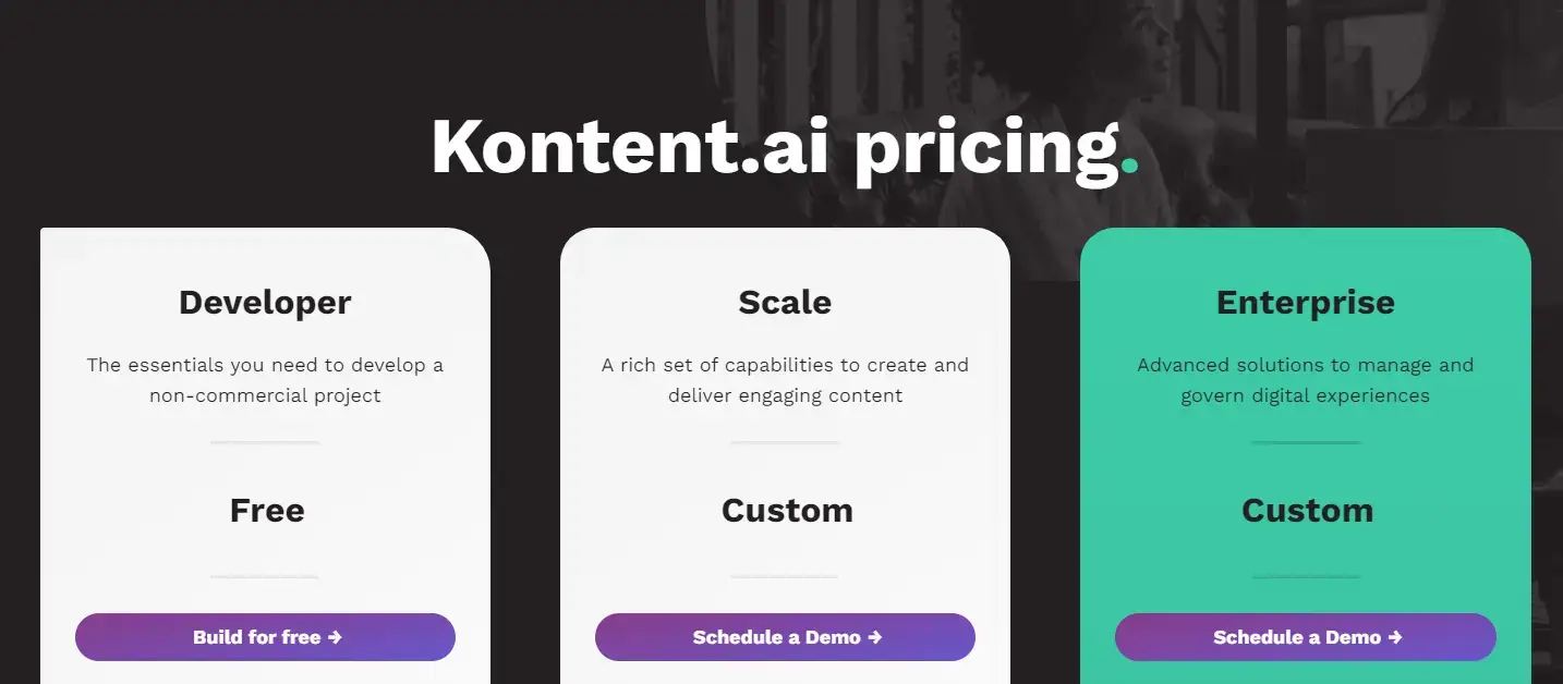 Kontent.ai pricing plans