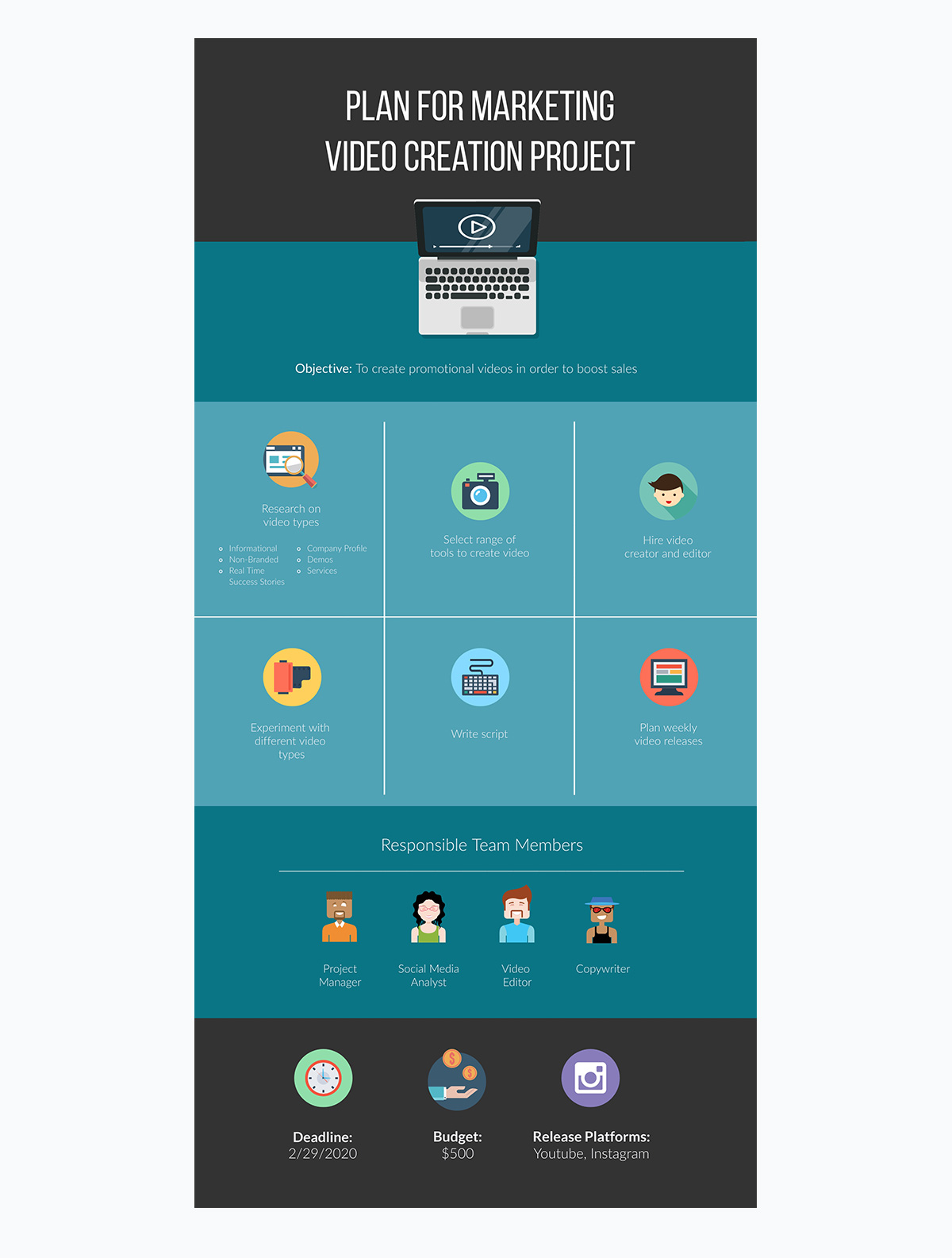 Visme: Marketing plan infographic for specialized projects