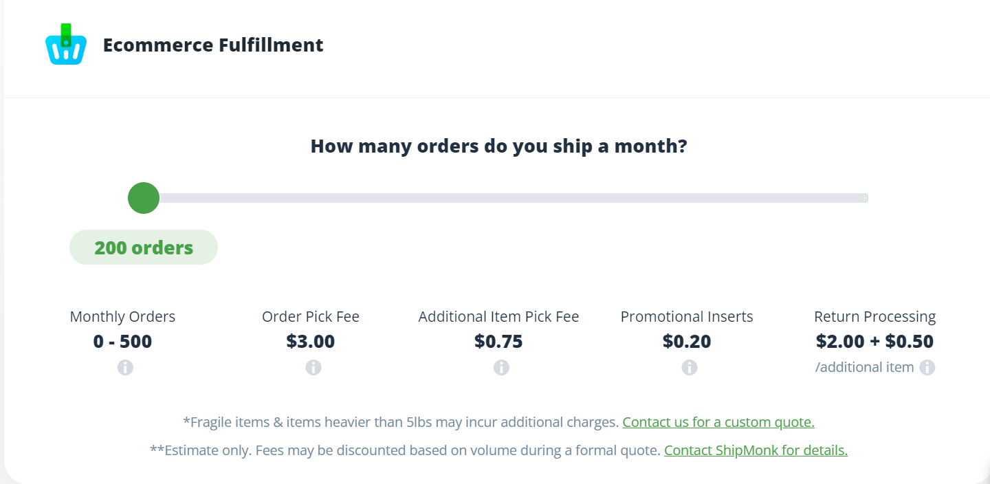 ShipMonk pricing