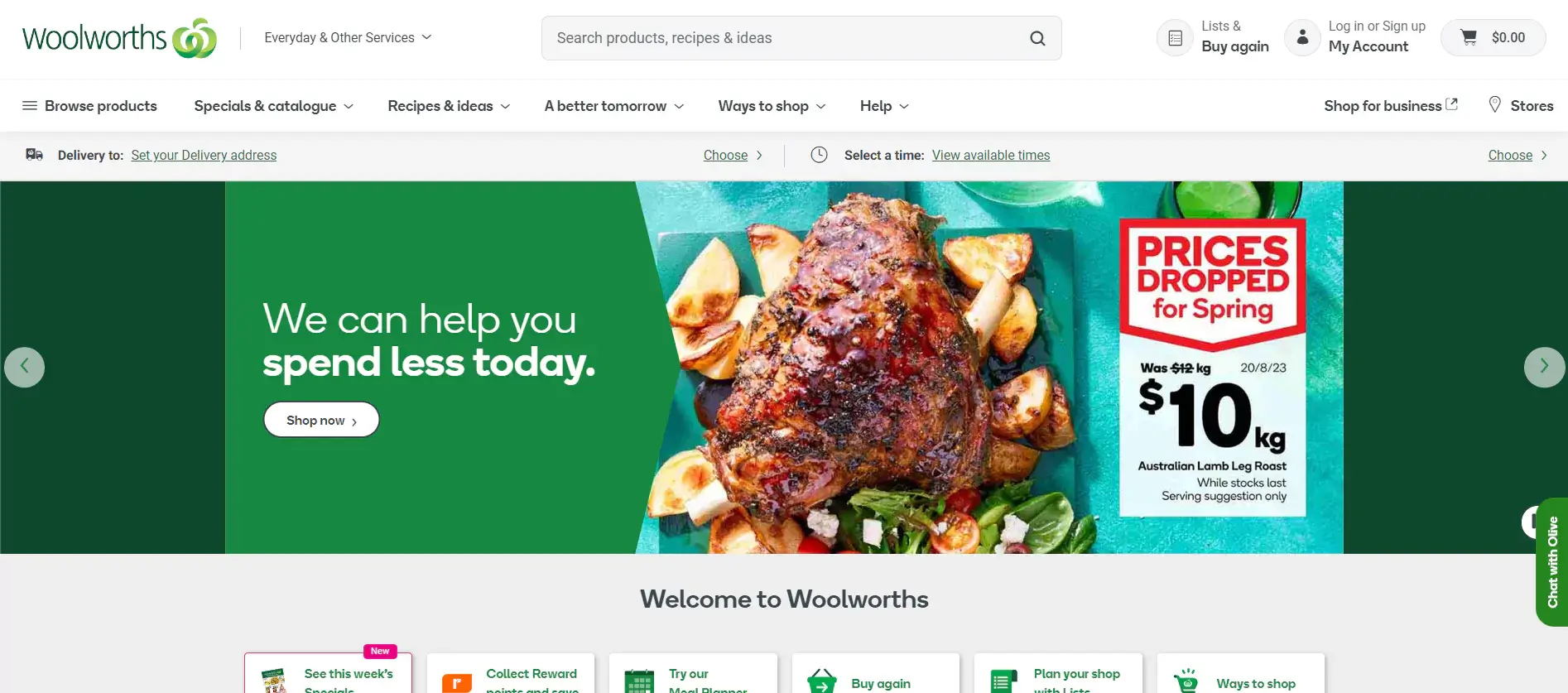 Woolworths website