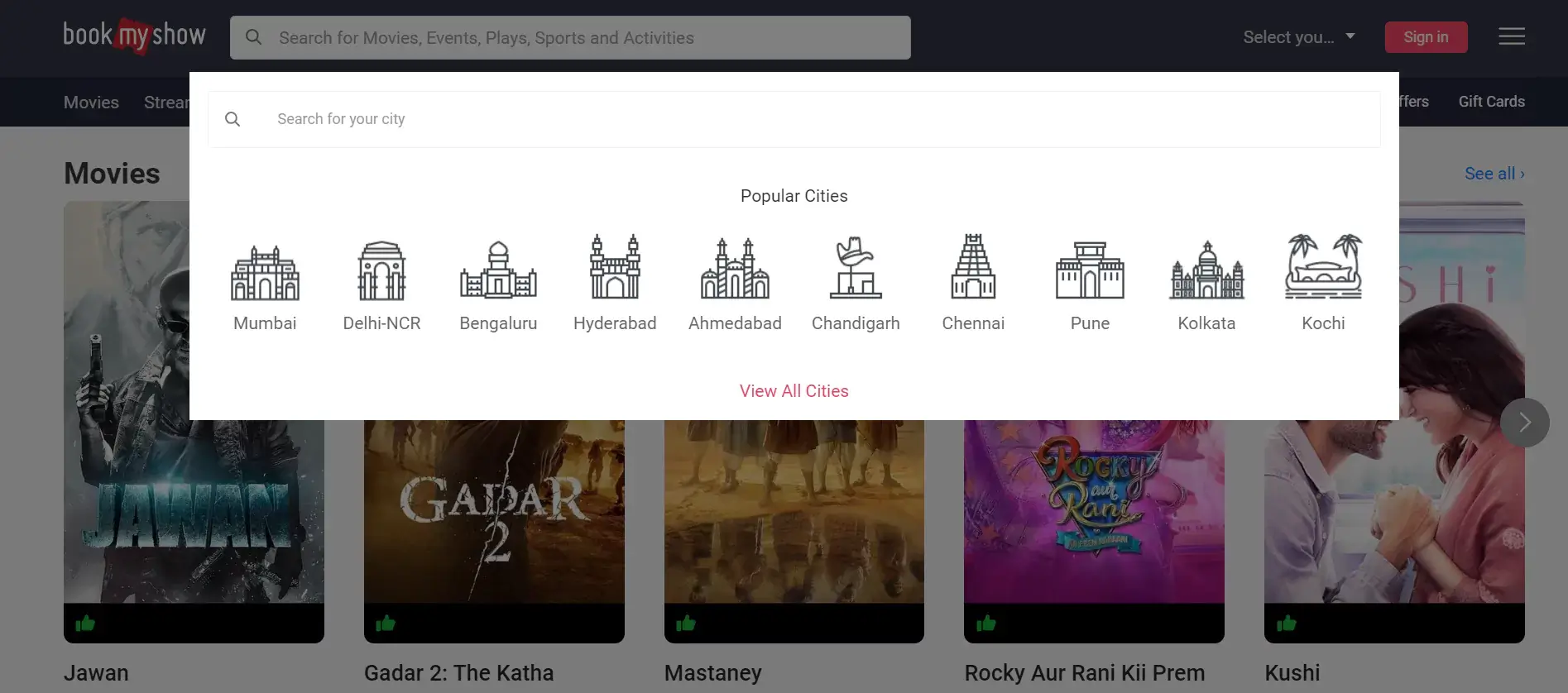BookMyShow India is the most popular online ticket vendor in the country