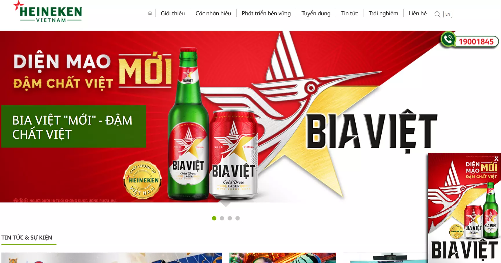 Heineken Corporation Vietnam là Website bán hàng đẹp