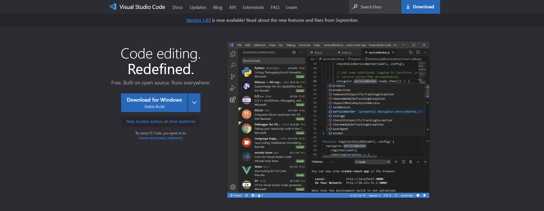 website development tools: Visual Studio Code