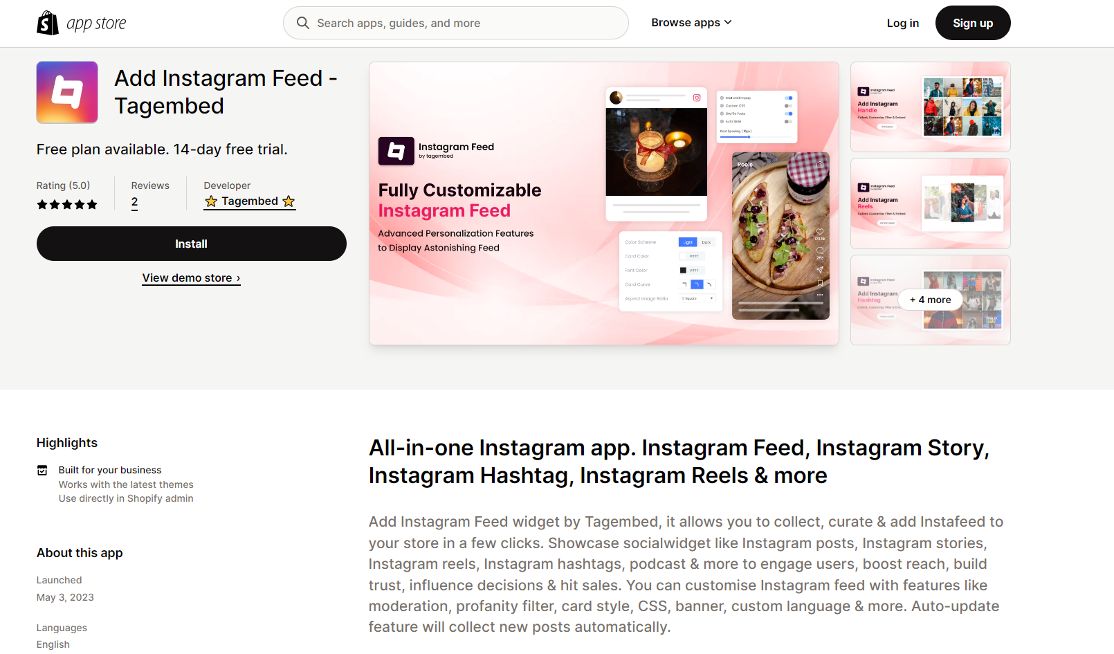 Add Instagram Feed ‑ Tagembed