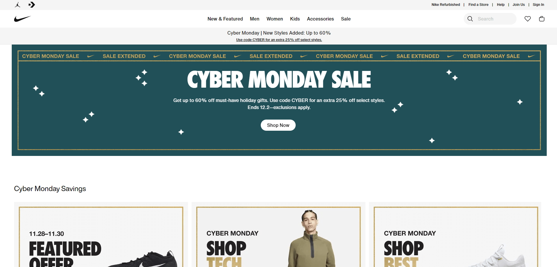 example of headless commerce: Nike website