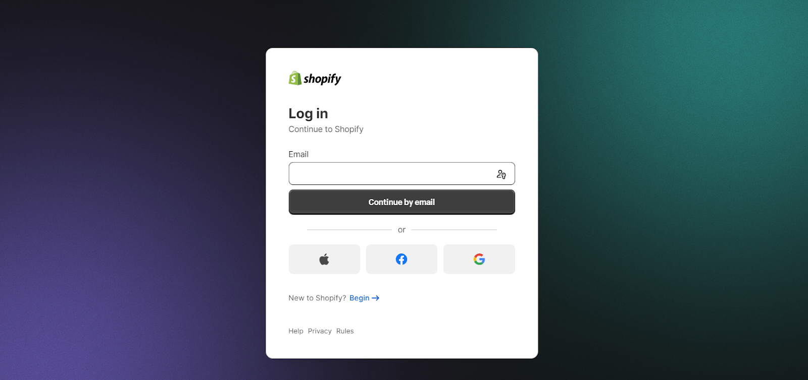 Access Shopify Admin Dashboard and Log into your Shopify store.