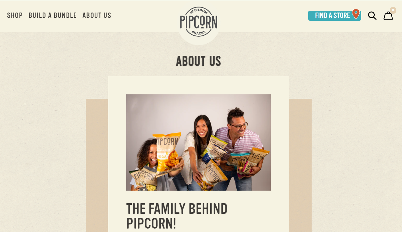 about us page pipcorn