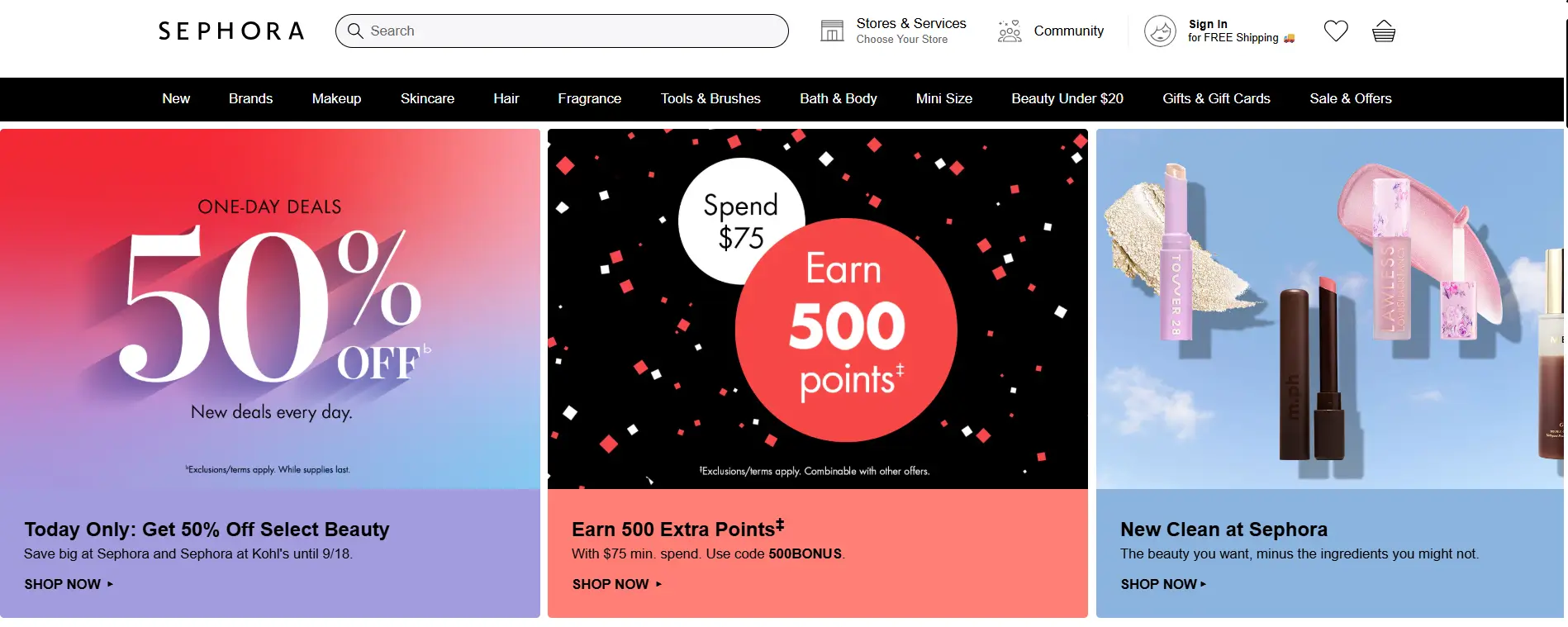 North America (Sephora, USA)